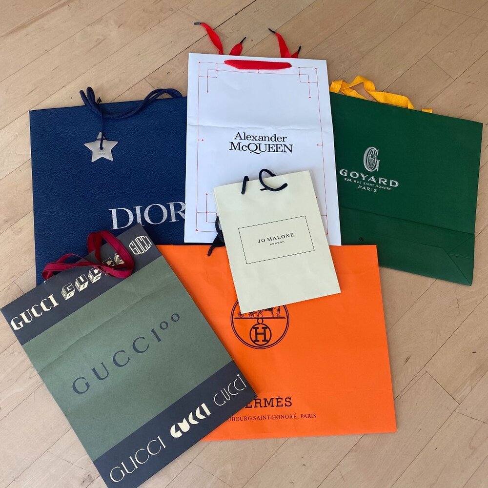 6 Designer shopping bags *empty